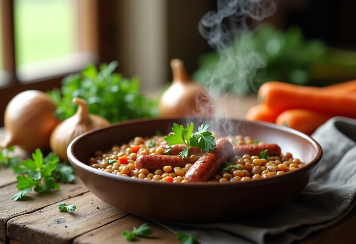 Délices rustiques : lentilles à la saucisse de Morteau